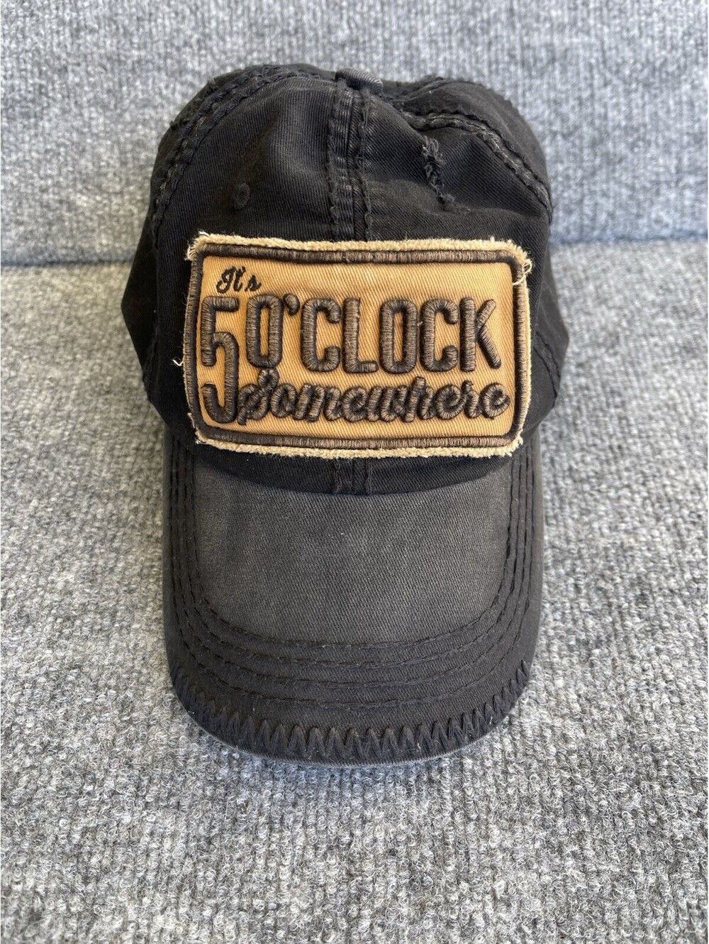 It's 5 o'clock Somewhere Adjustable Distressed Logo Baseball Hat